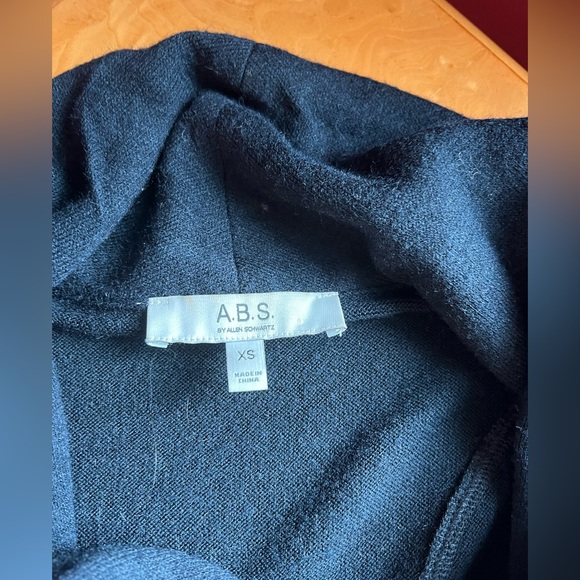 ABS Allen Schwartz shawl zip black cardigan XS - Picture 5 of 6